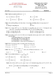 de-phan-ban-lan-2-toan-lop-11-nam-hoc-2023-2024-truong-thpt-chuyen-thai-binh - Trang 1