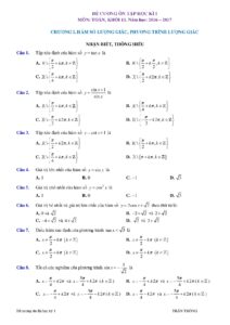 de-cuong-on-tap-hoc-ky-1-mon-toan-lop-11-nam-hoc-2016-2017 - Trang 1