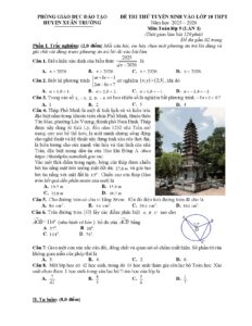 de-thi-thu-mon-toan-lop-9-tuyen-sinh-vao-lop-10-thpt-nam-hoc-2025-2026-huyen-xuan-truong - Trang 1