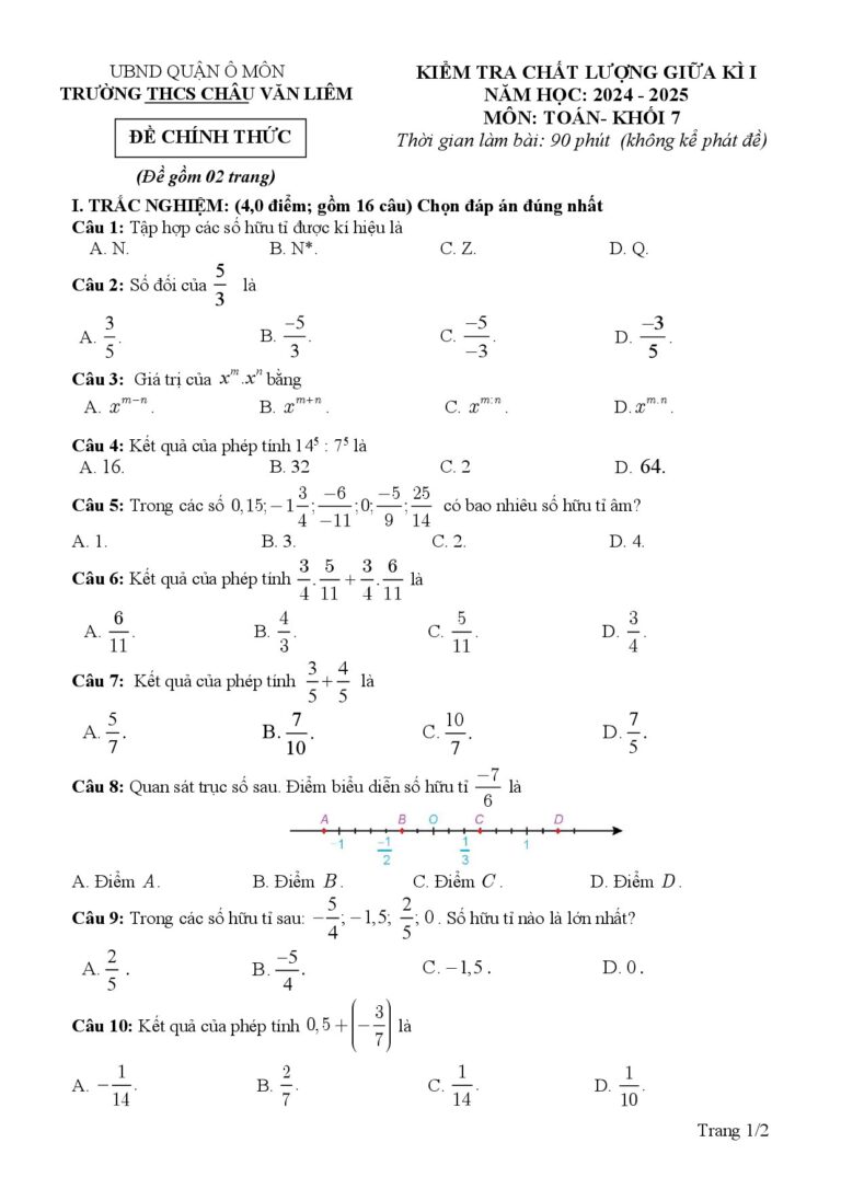 de-kiem-tra-giua-ki-1-toan-lop-7-nam-hoc-2024-2025-truong-thcs-chau-van-liem - Trang 1