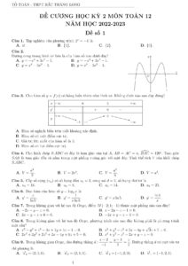 de-cuong-on-tap-hoc-ky-2-mon-toan-12-nam-2022-2023-truong-thpt-bac-thang-long - Trang 1