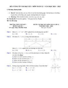 de-cuong-on-thi-hoc-ky-1-mon-toan-lop-12-nam-hoc-2021-2022-truong-thpt-viet-duc - Trang 1
