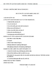 de-cuong-on-tap-toan-12-hoc-ky-1-nam-hoc-2020-2021-truong-thpt-thuan-thanh-so-1 - Trang 1