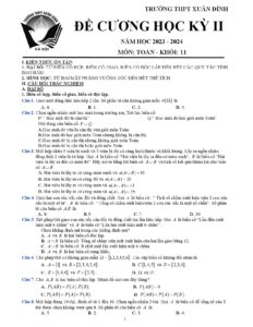 de-cuong-on-tap-toan-lop-11-hoc-ky-2-nam-hoc-2023-2024-truong-thpt-xuan-dinh - Trang 1