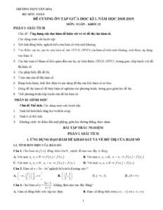 de-cuong-on-tap-giua-hoc-ky-1-toan-lop-12-nam-2018-2019-truong-thpt-yen-hoa - Trang 1