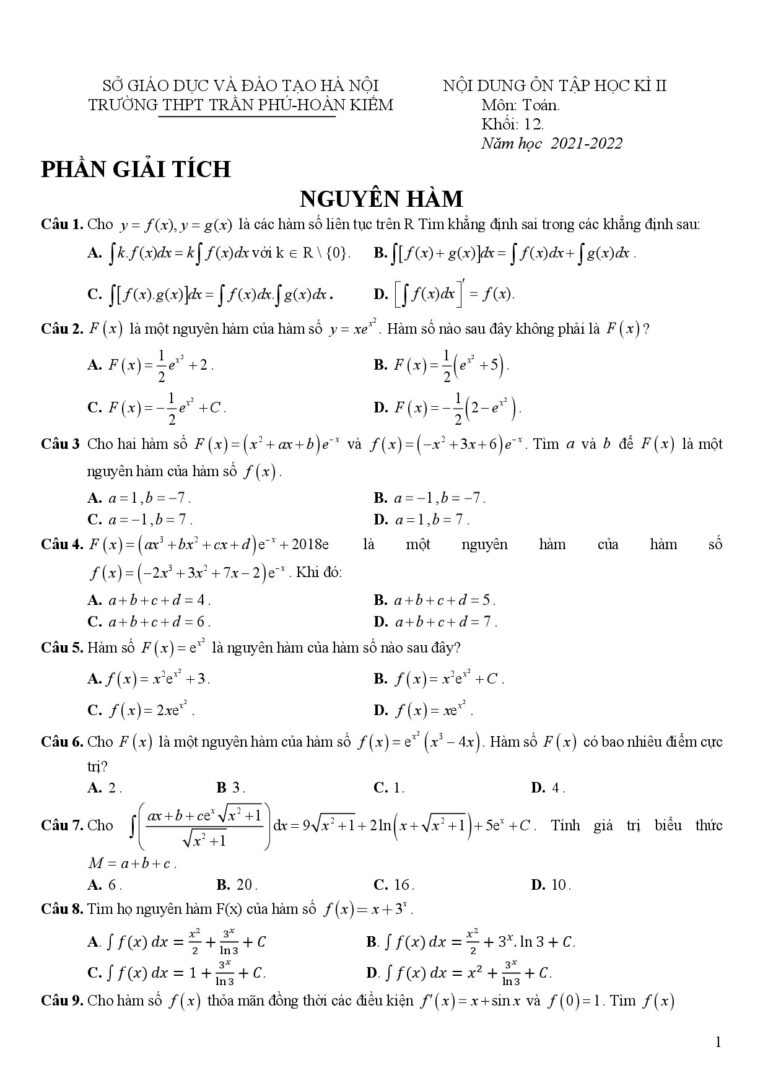 de-cuong-huong-dan-on-tap-hoc-ky-2-mon-toan-12-nam-hoc-2021-2022 - Trang 1