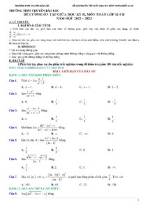 de-cuong-on-tap-giua-hoc-ky-2-mon-toan-11-nam-hoc-2022-2023-truong-thpt-chuyen-bao-loc - Trang 1