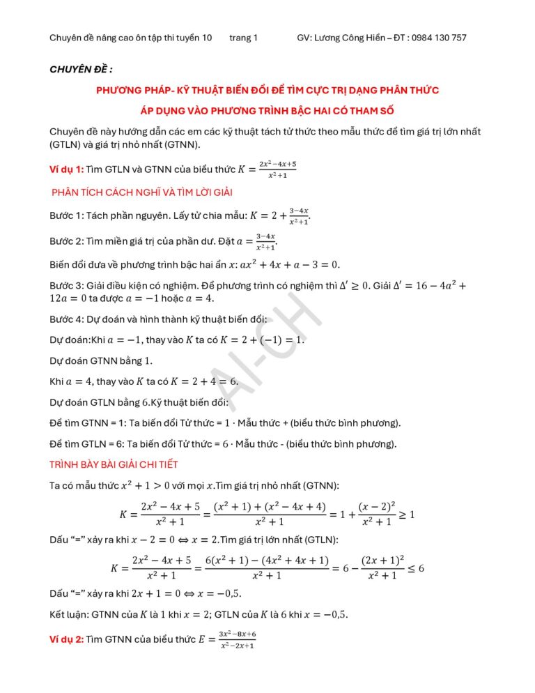 chuyen-de-toan-lop-9-phuong-phap-va-ky-thuat-bien-doi-de-tim-cuc-tri-dang-phan-thuc-ap-dung-vao-phuong-trinh-bac-hai-co-tham-so - Trang 1